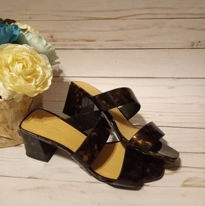 Topshop animal print brown heels